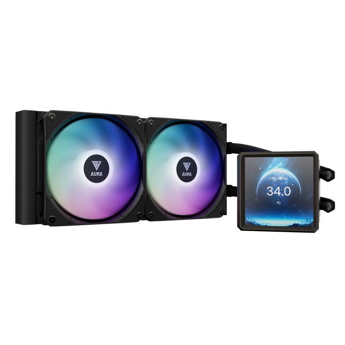 GAMDIAS Aura GL240 LCD ARGB - CPU AIO Liquid Cooler Fan 240mm with IPS LCD Display - Image 2