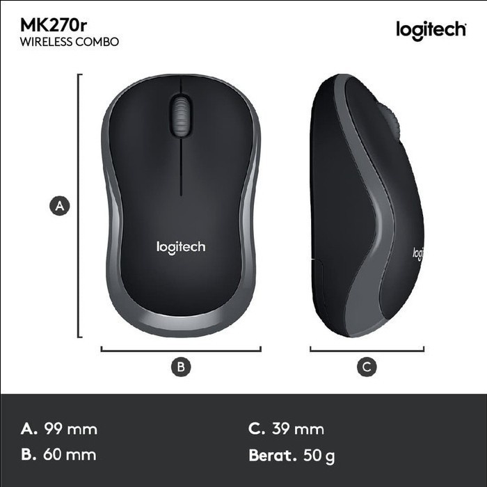 Logitech Combo Wireless Keyboard & Mouse MK270R - Image 5