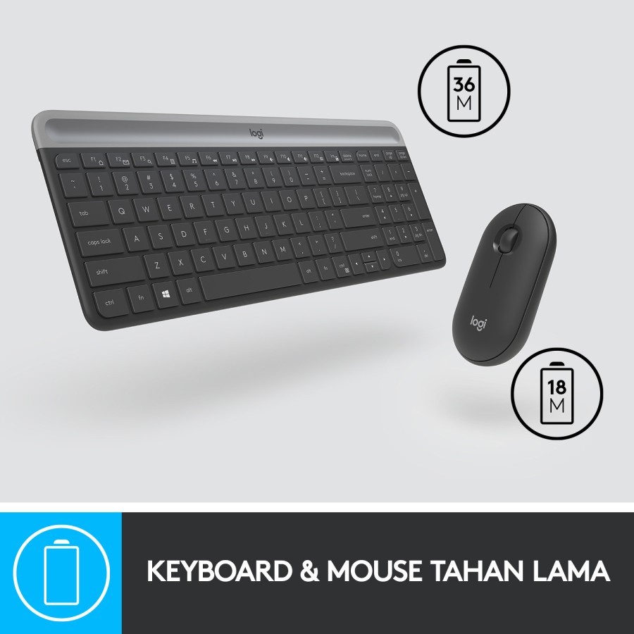 Logitech Combo Wireless Keyboard & Mouse MK470 Slim - Image 2