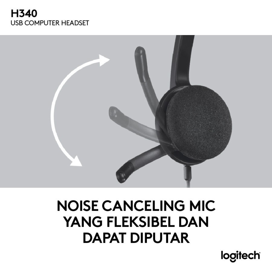 Logitech H340 USB Computer Headset/ Headphone With Microphone - Image 3