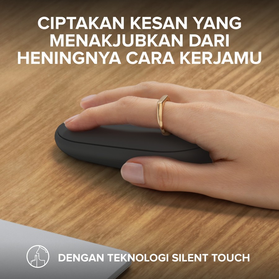 Logitech Bluetooh Pebble M350s Mouse Wireless - Slim Silent - Image 4