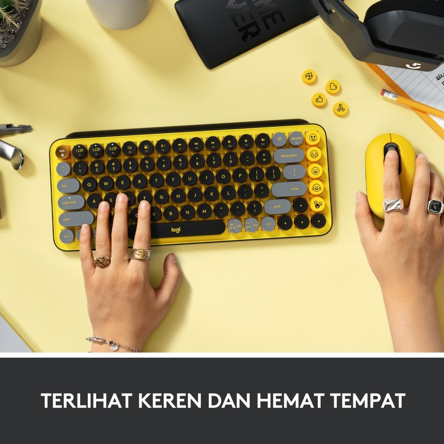 Logitech Wireless Bluetooth Keyboard Mechanical POP Keys Emoji - Image 5