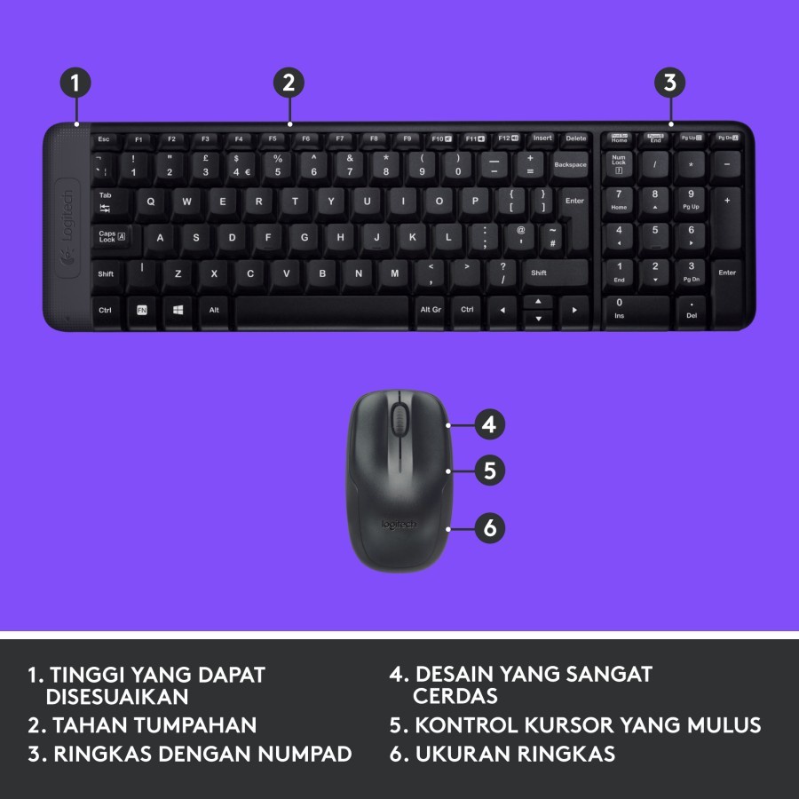 Logitech Combo Wireless Keyboard & Mouse MK220 - Image 4