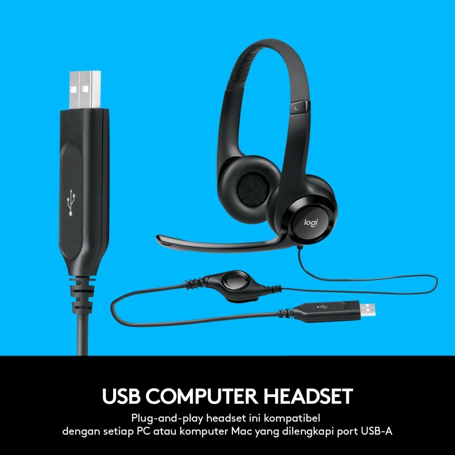 Logitech H390 USB Computer Headset/ Headphone With Microphone - Image 4