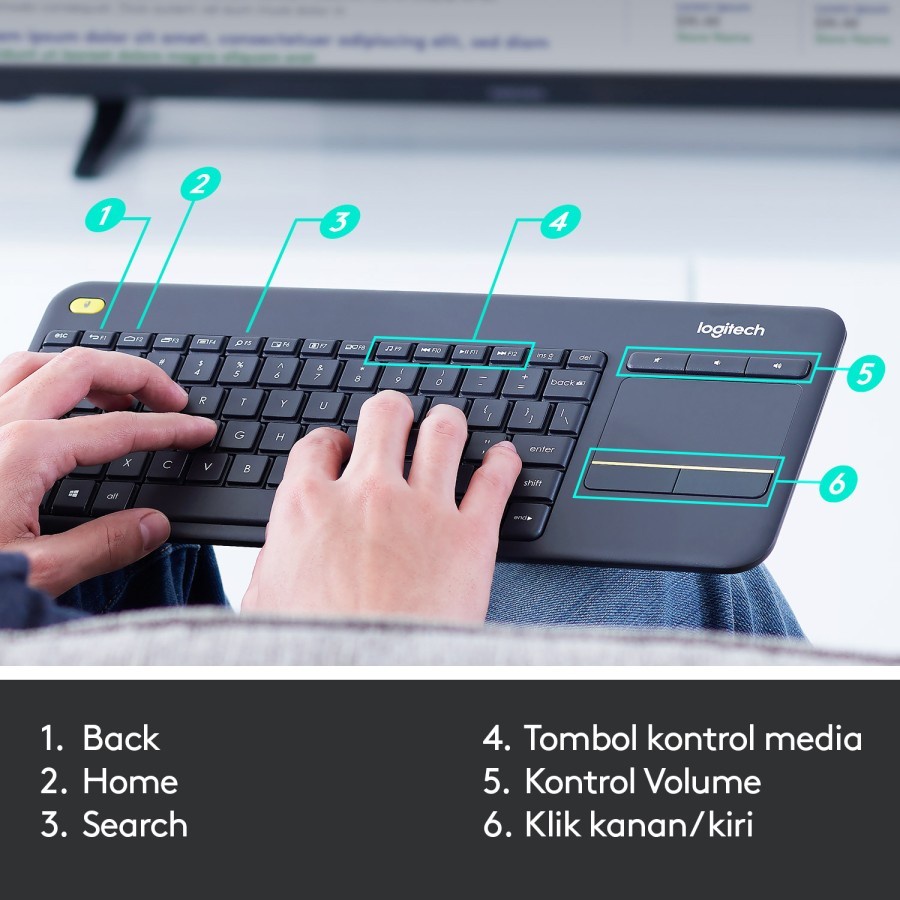 Logitech Wireless Touch Keyboard K400 Plus - Image 6