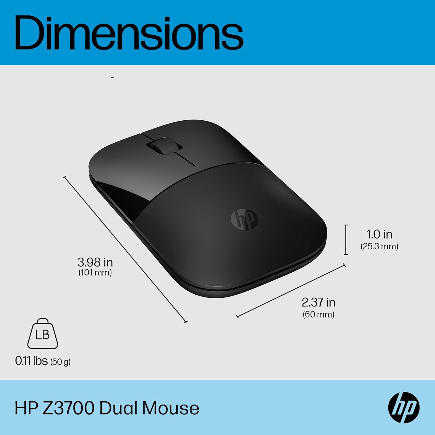 HP Z3700 Dual Wireless Mouse - Silent Click Multi Device - Image 4