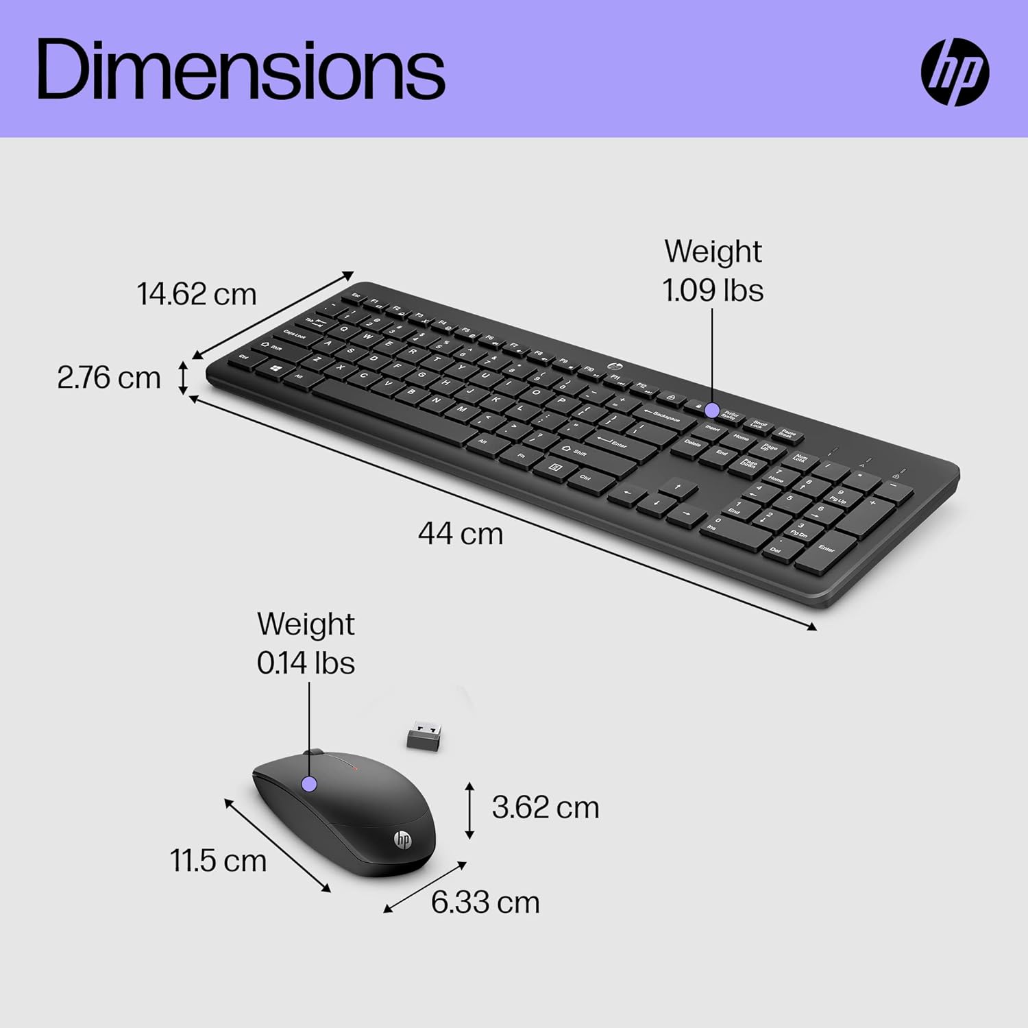 HP 230 Bundle Combo Office Wireless Keyboard + Mouse - Image 5