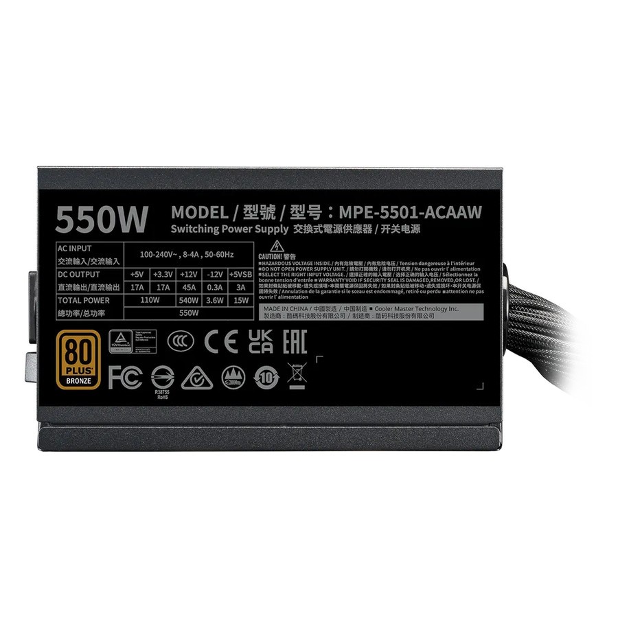 Cooler Master MWE Bronze 550W V3 ATX 3.1 PSU - Power Supply 550 Watt 80+ Bronze - Image 2