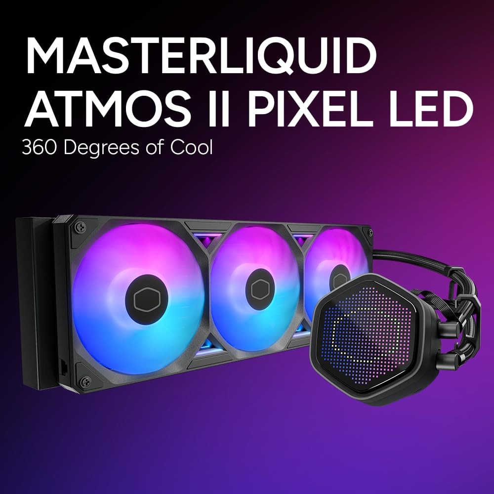 Cooler Master MasterLiquid ML360 Atmos II 360 ARGB - CPU AIO Liquid Cooler Fan 360mm with Pixel LED Display - Image 7