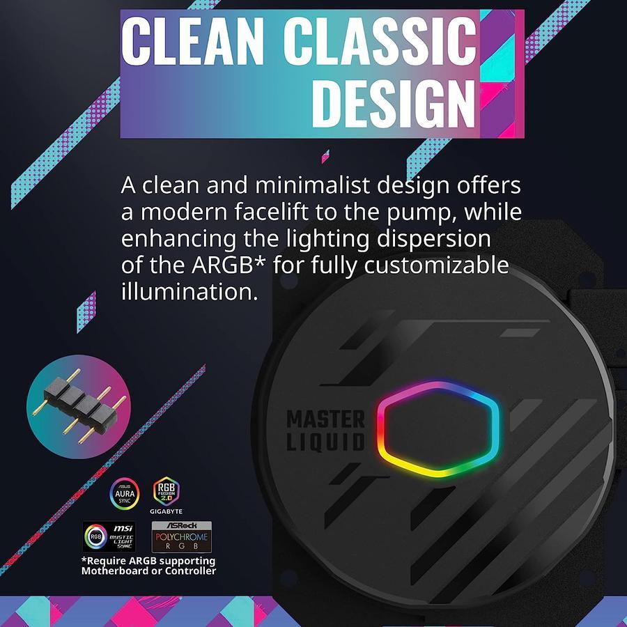 Cooler Master MasterLiquid 240L CORE ARGB - CPU Cooler Liquid Fan 240mm - Image 2