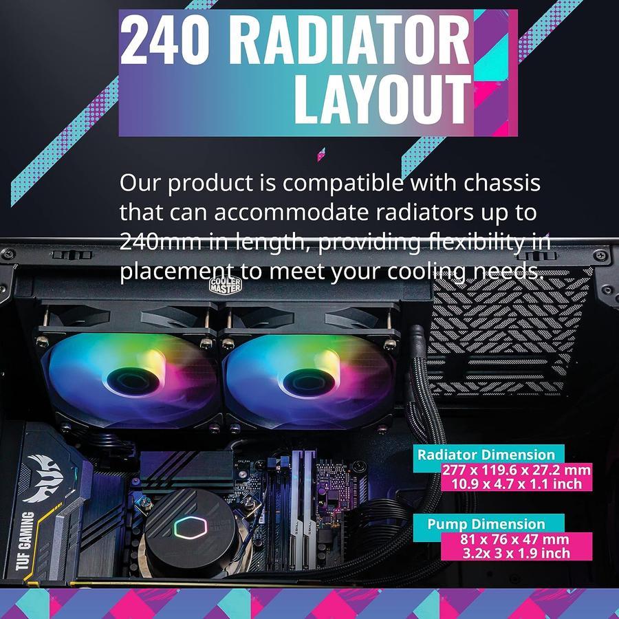 Cooler Master MasterLiquid 240L CORE ARGB - CPU Cooler Liquid Fan 240mm - Image 6