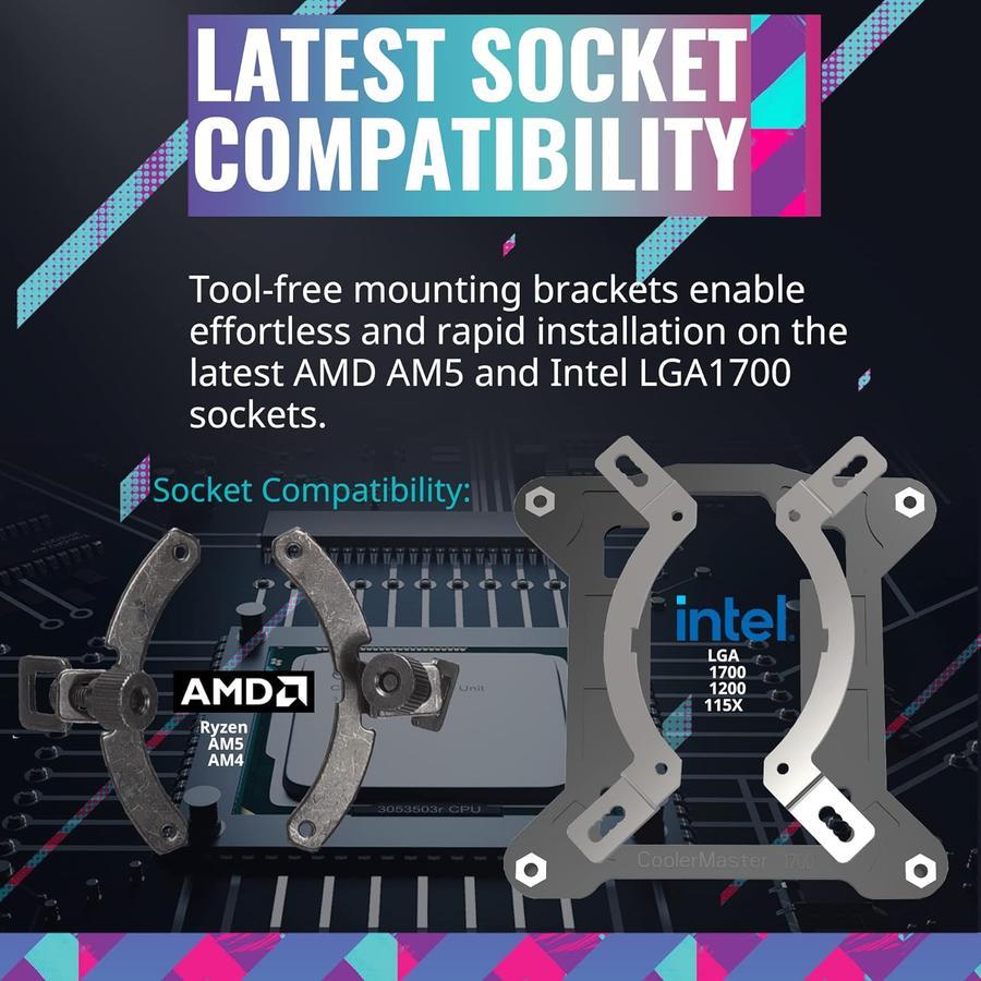 Cooler Master MasterLiquid 240L CORE ARGB - CPU Cooler Liquid Fan 240mm - Image 7