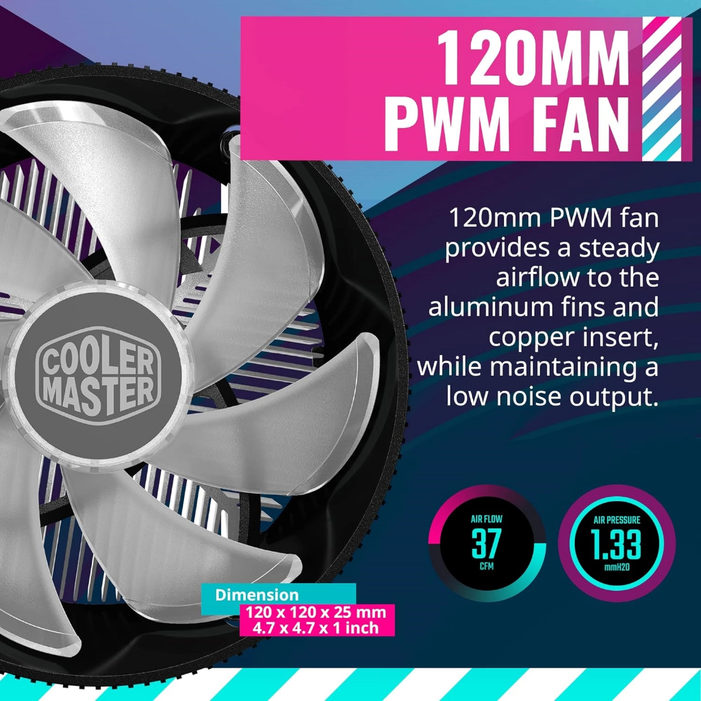Cooler Master i70C ARGB CPU Cooler Fan Socket Intel LGA1700 - Image 4