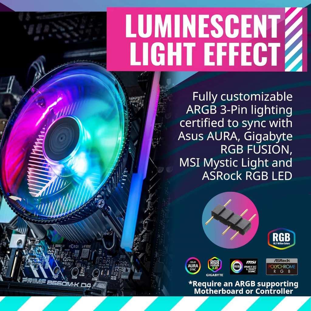 Cooler Master i70C ARGB CPU Cooler Fan Socket Intel LGA1700 - Image 5