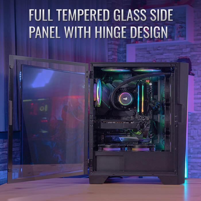 Aerocool Gaming CPU Case Mirage V1 ARGB - Tempered Glass Chassis - Image 4