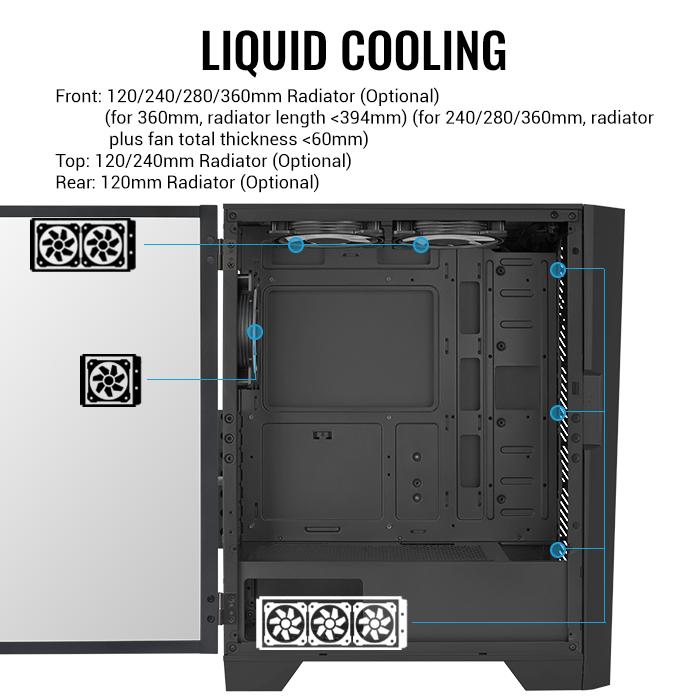 Aerocool Gaming CPU Case Mirage V1 ARGB - Tempered Glass Chassis - Image 5