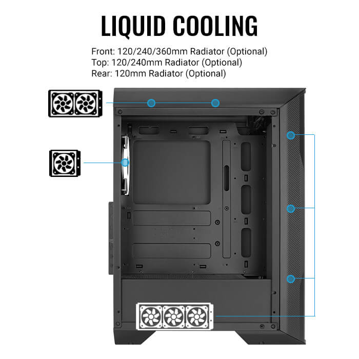Aerocool Gaming CPU Case Splinter Duo V1 ARGB - Tempered Glass Chassis - Image 5