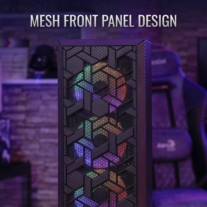 Aerocool Gaming CPU Case Hive V2 FRGB - Tempered Glass Casing - Image 2