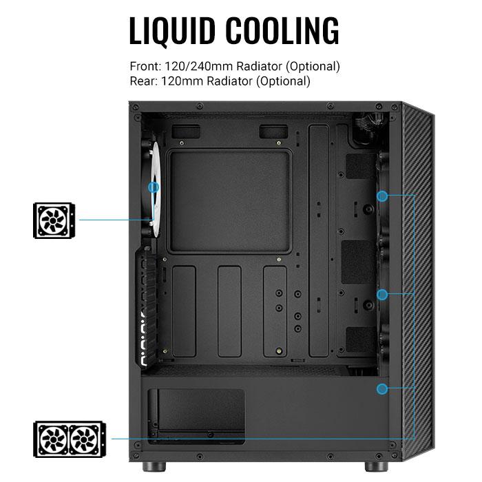Aerocool Gaming CPU Case Hive V2 FRGB - Tempered Glass Casing - Image 5