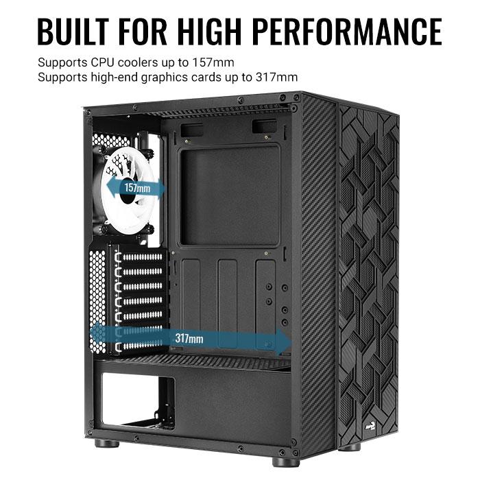 Aerocool Gaming CPU Case Hive V2 FRGB - Tempered Glass Casing - Image 6