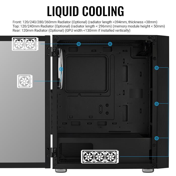 Aerocool Gaming CPU Case Graphite V3 ARGB - Tempered Glass Chassis - Image 5