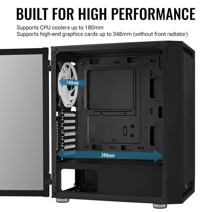 Aerocool Gaming CPU Case Graphite V3 ARGB - Tempered Glass Chassis - Image 6