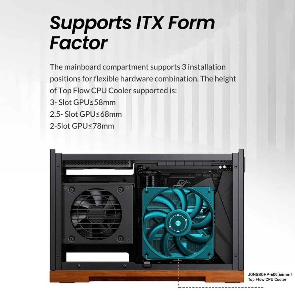 Jonsbo T9 Wood Black Case  - ITX Casing - Image 4