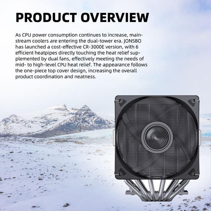 Jonsbo CR-3000E Standard Dual Tower - CPU Air Cooler Fan Intel & AMD - Image 2