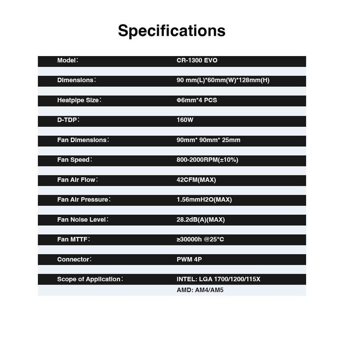 Jonsbo CR-1300 Evo FRGB Tower HSF - CPU Air Cooler Fan Intel & AMD - Image 8
