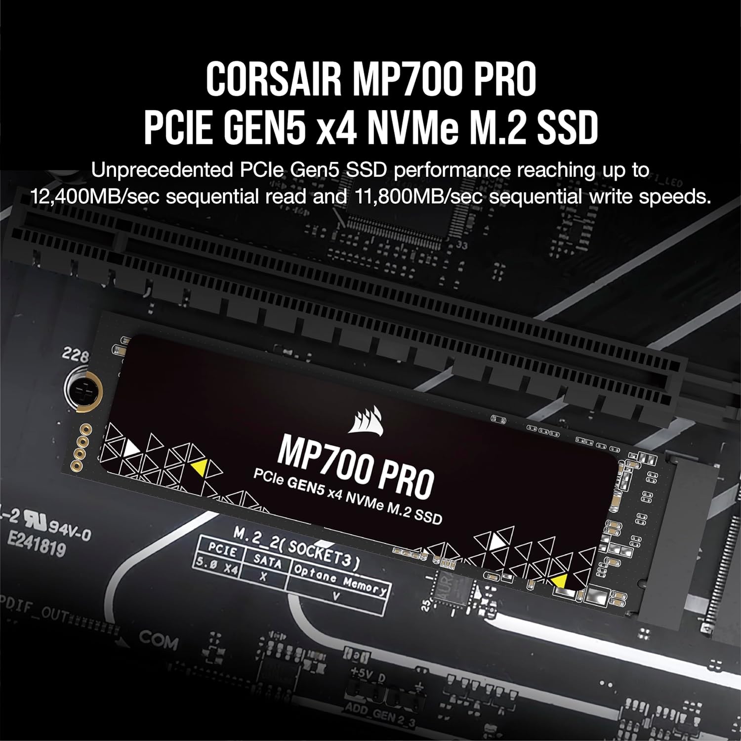Corsair SSD MP700 PRO M.2 Pcie Gen5 Nvme 1TB - 1 TB - Image 2