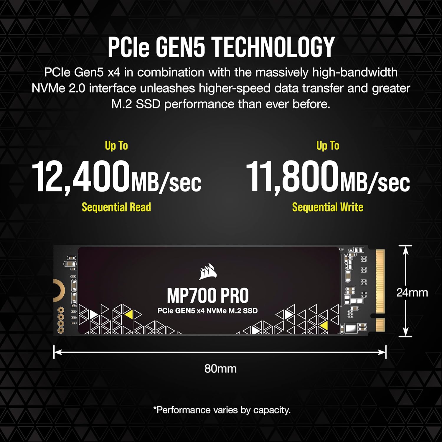 Corsair SSD MP700 PRO M.2 Pcie Gen5 Nvme 1TB - 1 TB - Image 3