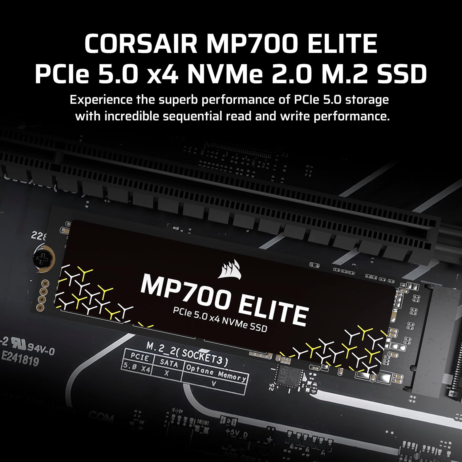 Corsair SSD MP700 Elite M.2 Pcie Gen5 Nvme 2280 1TB - M2 1 TB - Image 2