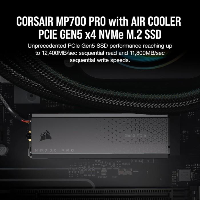 Corsair SSD MP700 PRO M.2 Pcie Gen5 Nvme 2280 1TB - M2 1 TB with Air Cooler - Image 2