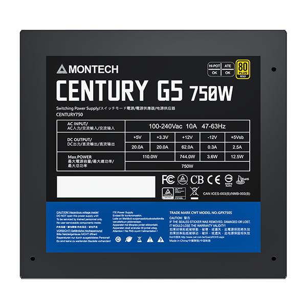 Montech Century G5 750W ATX 3.0 PCIE5 PSU - Power Supply 750 Watt 80+ Gold Full Modular - Image 5