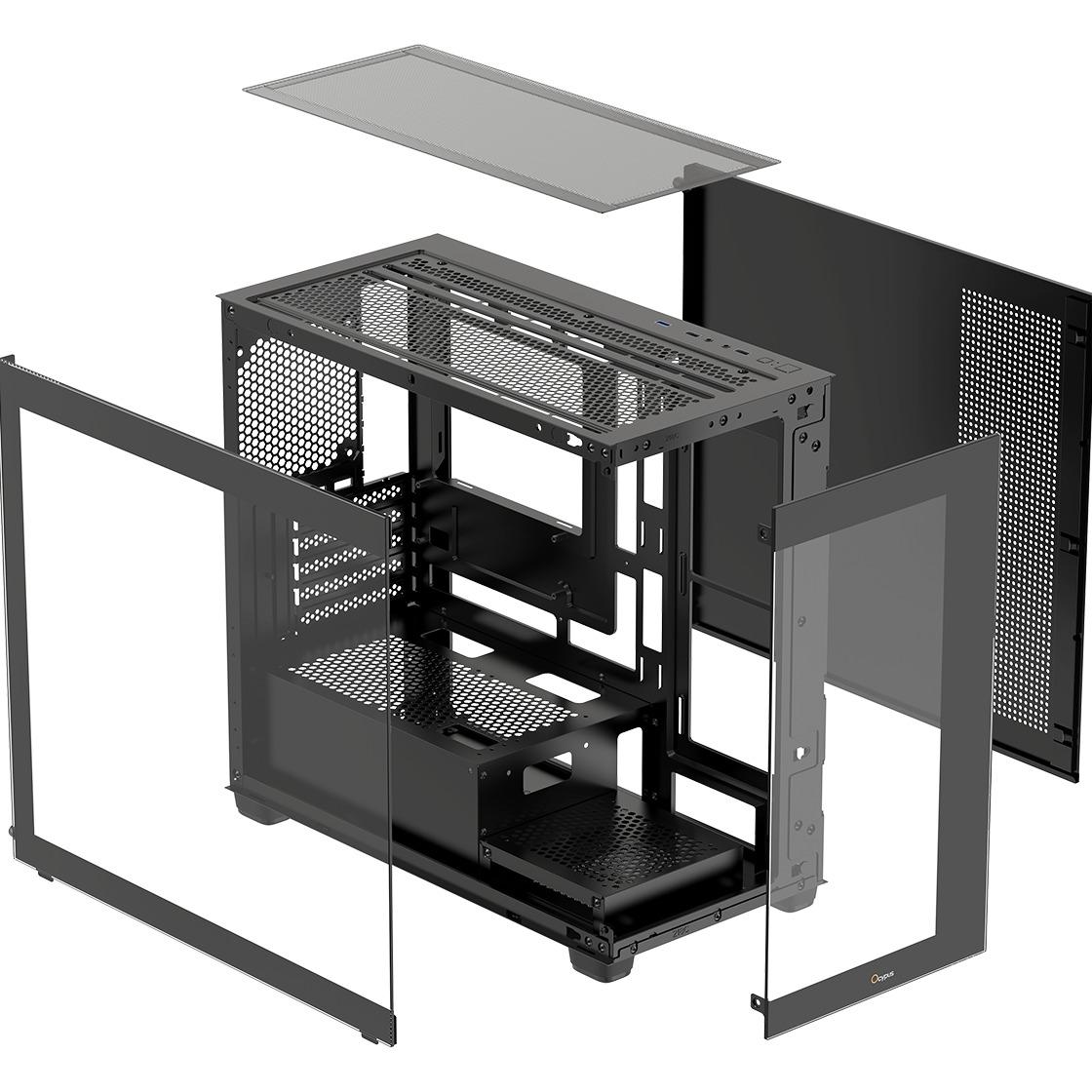 Ocypus Gamma C52 Panoramic Mini Tower Case - Tempered Glass Casing - Image 5