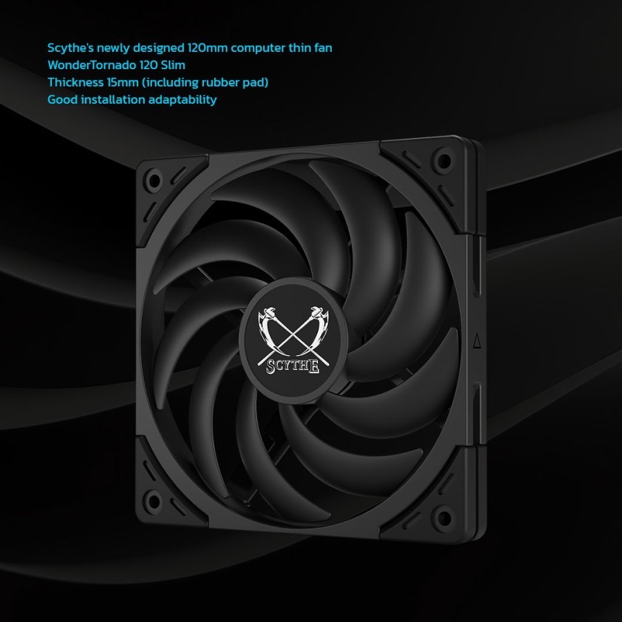 SCYTHE Wonder Tornado Slim 120 PWM Cooler Case - Fan Casing 12cm - Image 3