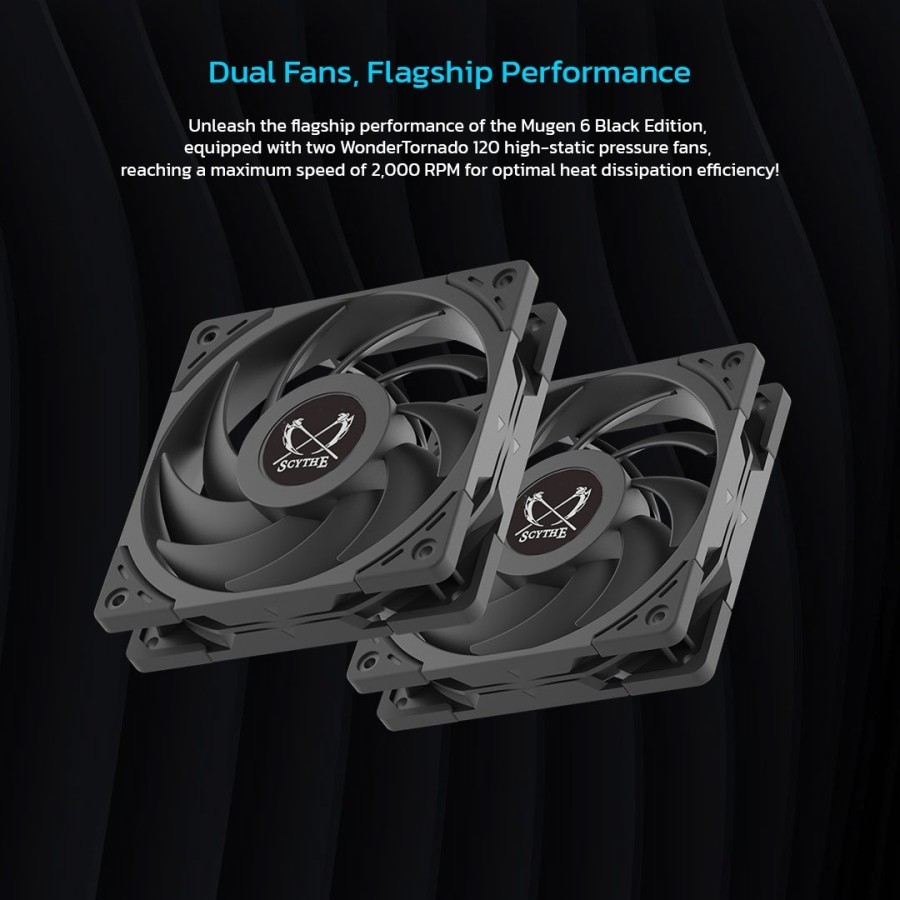 SCYTHE Mugen 6 DBE Dual Fan - Single Tower CPU Cooler Fan - Image 4