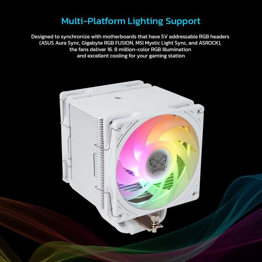 SCYTHE Mugen 6 DWR Dual Fan White ARGB - CPU Air Cooler Single Tower Intel & AMD - Image 2