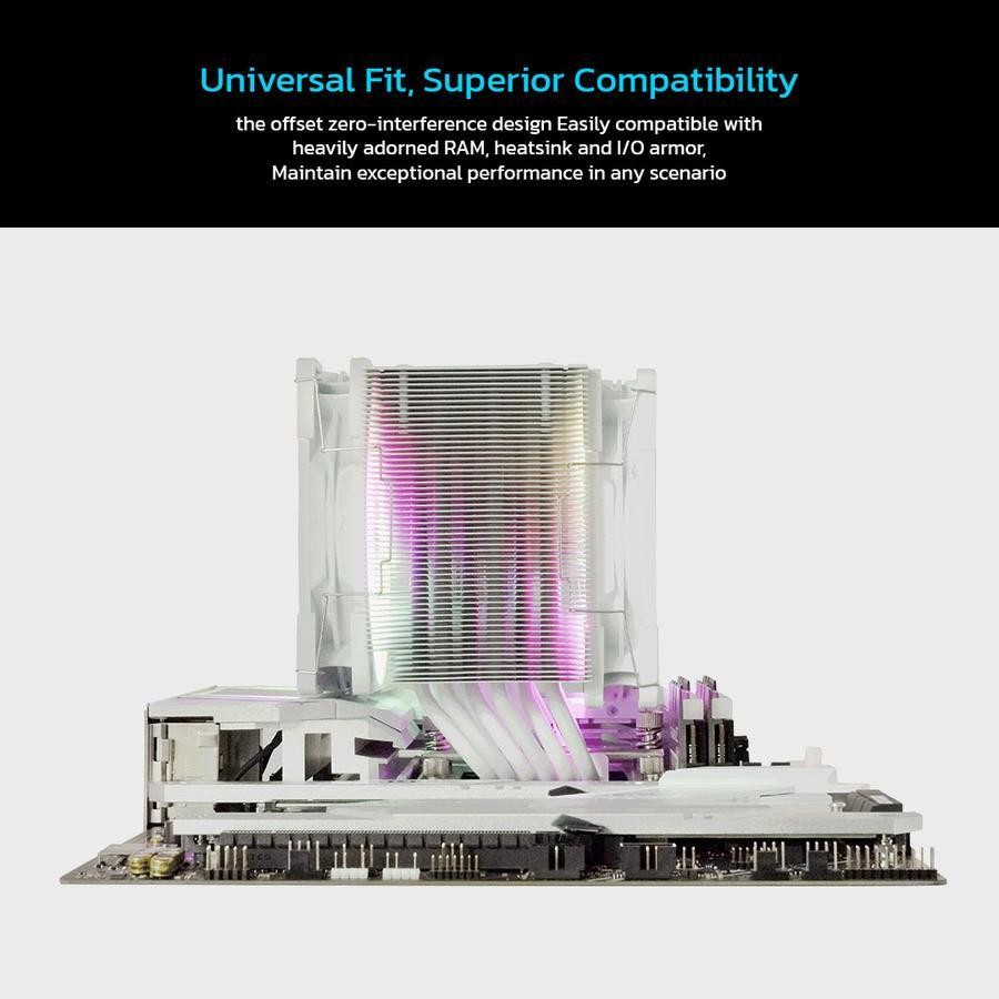 SCYTHE Mugen 6 DWR Dual Fan White ARGB - CPU Air Cooler Single Tower Intel & AMD - Image 5