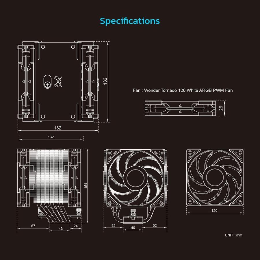 SCYTHE Mugen 6 DWR Dual Fan White ARGB - CPU Air Cooler Single Tower Intel & AMD - Image 6