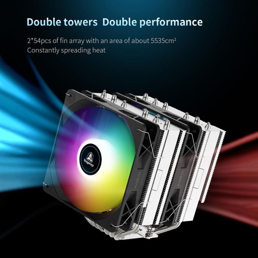 Segotep FZ6 PRO ARGB Dual Tower - CPU Cooler Fan Intel & AMD - Image 3