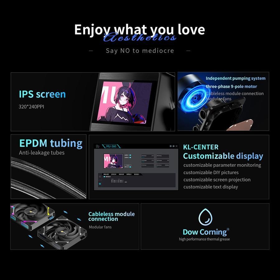 Segotep MU-360 ARGB - CPU AIO Liquid Cooler Fan 360mm with LCD IPS Display - Image 2