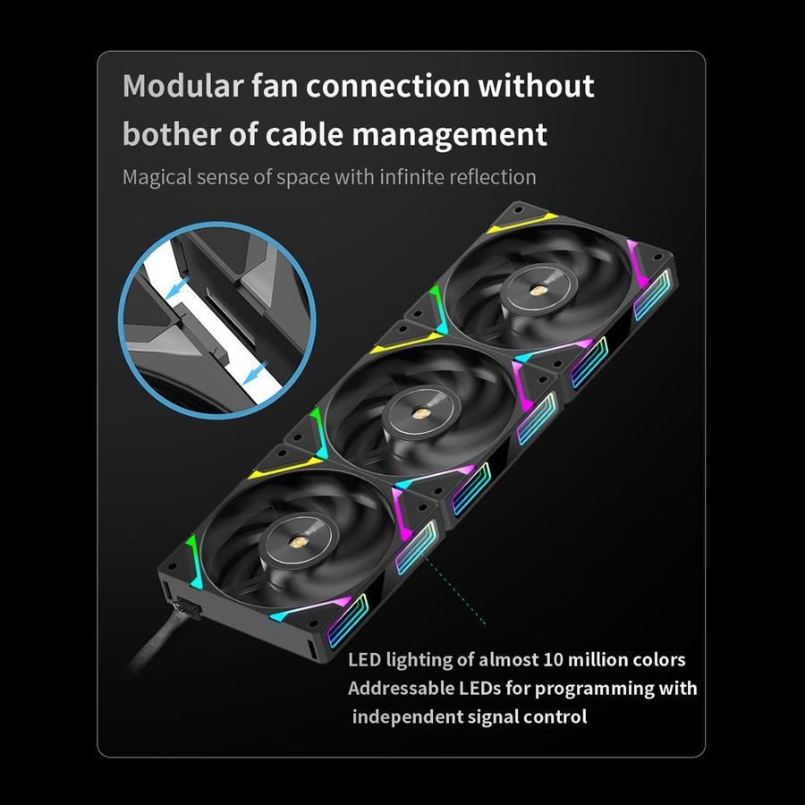 Segotep MU-360 ARGB - CPU AIO Liquid Cooler Fan 360mm with LCD IPS Display - Image 5
