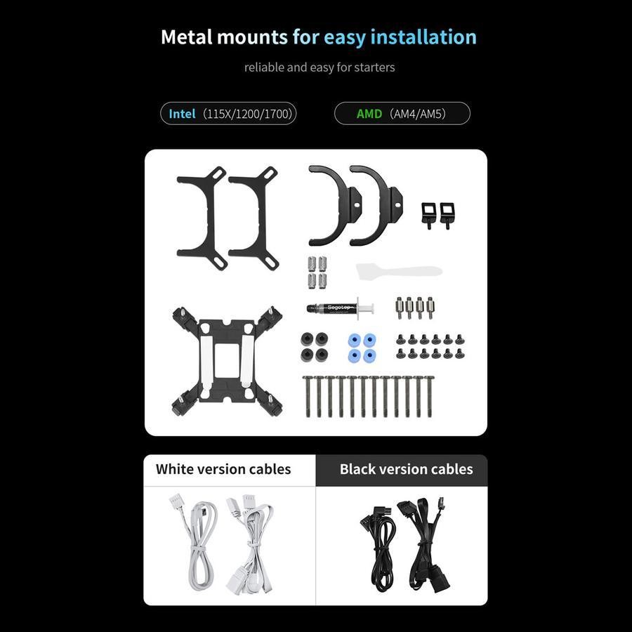 Segotep MU-360 ARGB - CPU AIO Liquid Cooler Fan 360mm with LCD IPS Display - Image 8