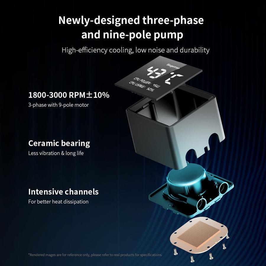 Segotep BeAced 240 ARGB - CPU AIO Liquid Cooler Fan 240mm with LCD Digital Display - Image 4