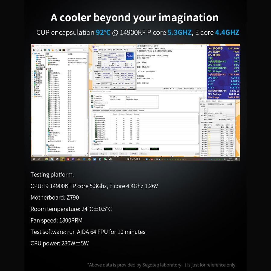 Segotep BeAced 240 ARGB - CPU AIO Liquid Cooler Fan 240mm with LCD Digital Display - Image 6