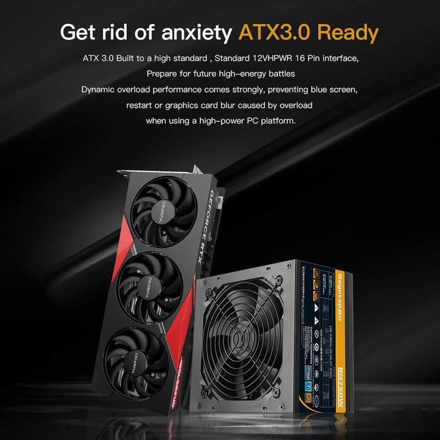 Segotep BN750W 750W ATX 3.0 PCIE5 PSU - Power Supply 750 Watt 80+ Bronze - Image 2