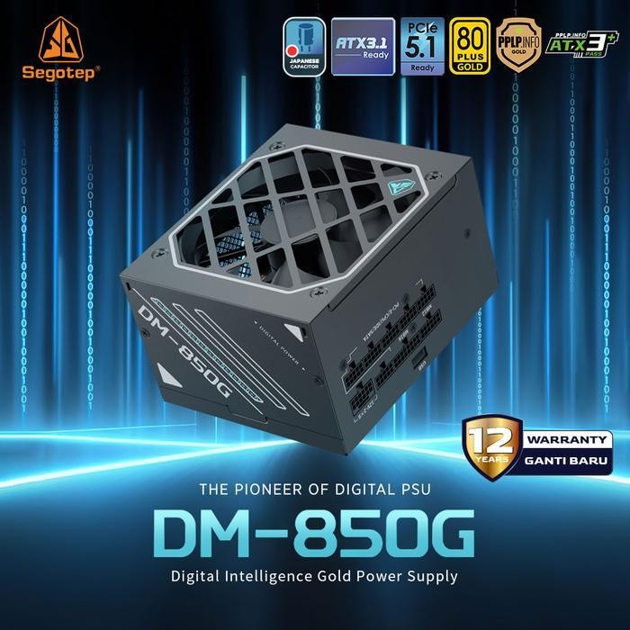 Segotep DM-850G ATX 3.1 PCIE5 850W PSU - Power Supply 850 Watt 80+ Gold Full Modular - Image 2
