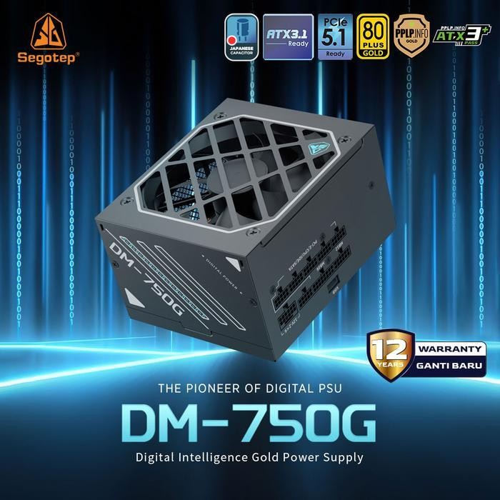 Segotep DM-750G ATX 3.1 PCIE5 750W PSU - Power Supply 750 Watt 80+ Gold Full Modular - Image 2