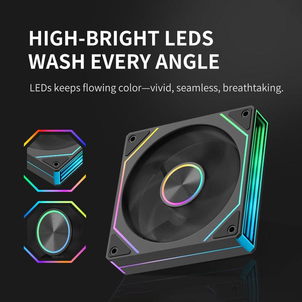 Segotep Irisflo Reverse U120 PWM ARGB Cooler Case 120mm - Fan Casing 12cm - Image 4